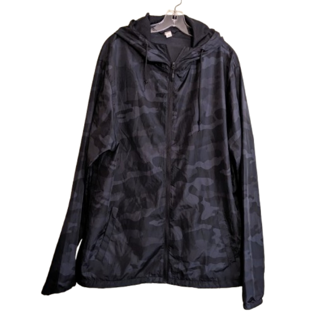 Amazon Windbreaker Jacket Black Shadow Camouflage Lightweight Water Resi…